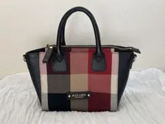 ブルーレーベルクレストブリッジ　ハンドバッグ　ショルダー　2way　黒　赤