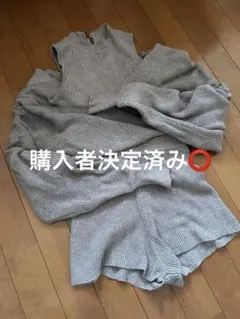 GYDA アームギャザーレイヤードニットロンパース/ピンク