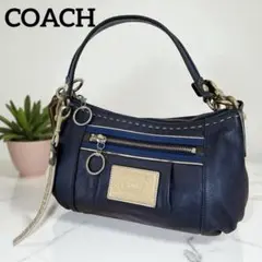 【COACH】2wayレザーショルダーバッグ ネイビー型番E1026-15335