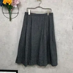UNIQLO ひざ丈スカート M相当 グレー 伸縮性有 レディース