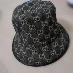 GUCCI グッチ GG柄 ブラック デニム バケットハット 帽子 美品 タグ無のサムネイル