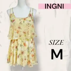 INGNI イング ワンピース ノースリーブ 花柄 かわいい おしゃれ イエロー
