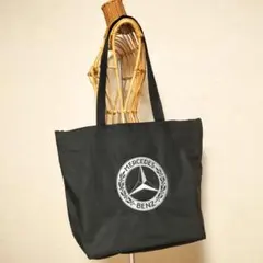 メルセデスベンツ　ファスナー付き　大容量トートバッグ　防水　刺繍　ユニセックス