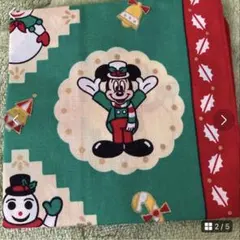 東京ディズニーランド　レトロ　クリスマス　ミッキーマウス　ミニーマウス　ハンカチ