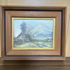 真作油彩画　風景画・大友修一　『奥日光の里』F10号本人サイン落款有り 真作油彩画 風景画・大友修一 『奥日光の里』F10号本人サイン落款有り