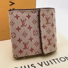 ルイヴィトン モノグラムミニ キャンバス ピンク 折り財布 レディース
