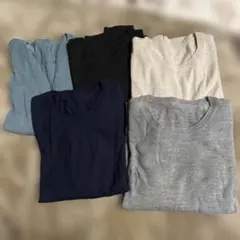 レディースニットGU水色、黒、ベージュ、グレー、カシミヤ混ネイビー1枚サイズＬ