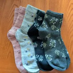 花柄ソックス4足セット　まとめ売り