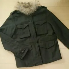 GLOBAL WORK shuca　ワークジャケット　ノーカラー　ファー