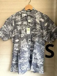 ⑥TWO PALMS アロハシャツ ネイビー Sサイズのサムネイル