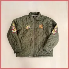 【ほぼ未使用】 houston ベトジャン キルティング 中綿 ジャケット 刺繍