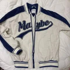 Bershka スタジャン ホワイト/ネイビー