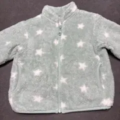 星柄 フリース アウター ライトグリーン
