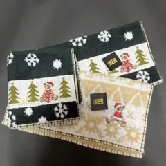 ダックス　クリスマス刺繍タオルハンカチ3枚セット