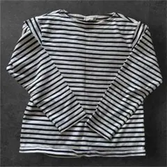ストライプデザインのAIGLE製　Mサイズ長袖カットソー。