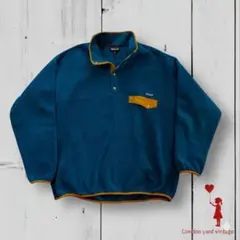 【名作/XL】パタゴニア シンチラスナップT ティールブルー マスタード#626