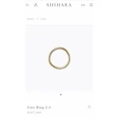 SHIHARA Line Ring 2.0 K18YG 8.5号のサムネイル