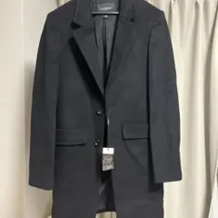 LA CÔRDE メンズ チェスターコート ブラック