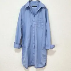 MACPHEE マカフィー カンクリーニ ロングシャツ 38 ブルー系