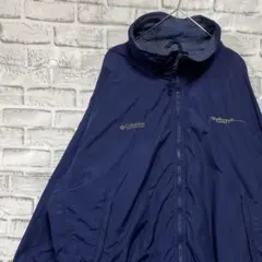 コロンビア　ナイロンジャケット中綿　パープルXL ロゴ刺繍アウトドア0106
