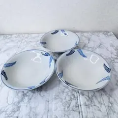 美品｜有田焼 八右衛門窯｜深皿 中鉢 3枚セット｜染付 しだ草文｜和モダン｜取皿のサムネイル