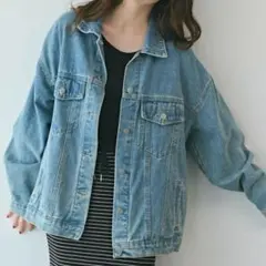 an chic ルーズシルエットデニムジャケット ライトブルー