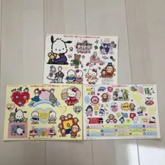 90年代 いちご新聞レトロシール 3枚セット　ポチャッコ あひるのペックル
