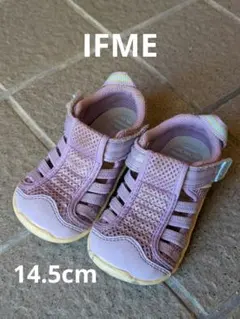 【14.5cm】IFME イフミー サンダル ウォーターシューズ パープル 花柄