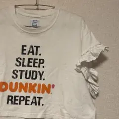 REMADE by SPINNS フリル袖Tシャツ DUNKIN カレッジロゴのサムネイル