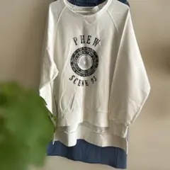 【JEANASIS】新品未使用❣️カレッジアシメヘムスウェット　白