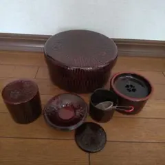赤色 漆器 5点セット 茶器