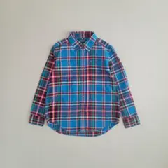 ラルフローレン　長袖　ボタンダウンシャツ　チェック　胸ポケット　130