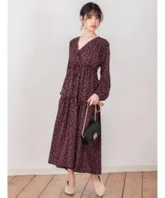 fifth 花柄 ウエストリボンワンピース