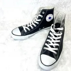 Converse オールスター レザー ハイカット 黒 26cm 美品