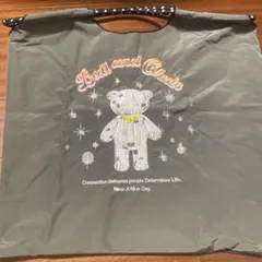 刺繍 エコバッグ サイズ M グレー