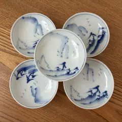 【100年前の古いお皿】骨董アンティーク 豆皿5枚セット