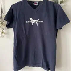 ラブラドール・レトリーバー VネックTシャツ ネイビーのサムネイル