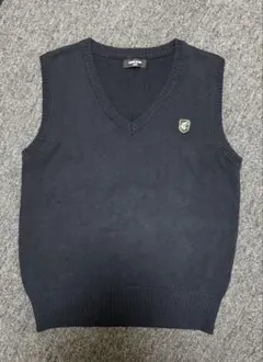 COMME CA ISM ネイビー Vネックニットベスト 子供用ベスト