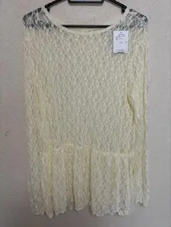 総レース　長袖ペプラム　新品未使用　タグ付き