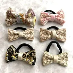 14. インド刺繍リボン　ヘアゴム　ハンドメイド　6個セット