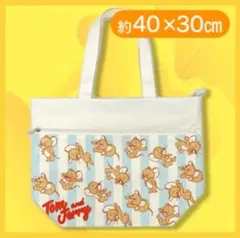 【トム&ジェリー&タフィー】トムとジェリー ポケット付トートバッグ