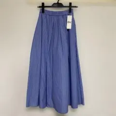 タグ付き新品未使用GU ストライプフレアスカート XS ブルー