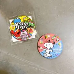 ユニバーサルスタジオジャパン 缶バッチ エルモ セサミストリート スヌーピー