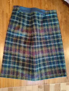 LAURA ASHLEY チェック柄 タイトスカート （ローラアシュレイ）