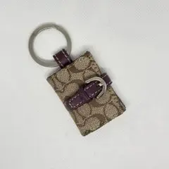 コーチ 手帳型 キーリング キーホルダー ピンク シグネチャー ソーホー