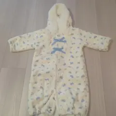 厚手ベビーロンパース　冬用　フード付きツーウェイオール　おくるみ
