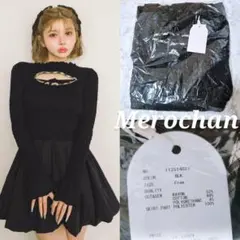 新品タグ付き シャーリングバルーンミニワンピース ダーリッチ 黒