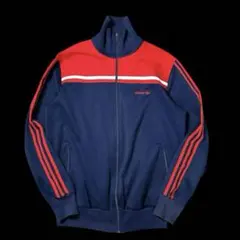 80s adidas トラックジャケット 赤紺 ヴィンテージ トレフォイル 古着