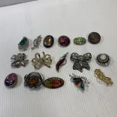 ブローチ 16点セット 花・リボンデザイン レトロ アクセサリー ピン留め