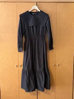 ZARA ブラック ロングワンピース 長袖